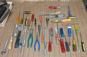Assorted Wrenches and Screwdrivers