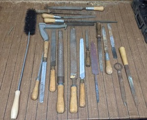 Large Collection of Assorted Vintage Wood Files