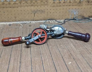 Two Vintage Hand Drills-Craftsman & Millers Falls Tools