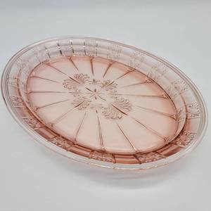 lot 40 image: Jeanette Glass Company Doric Rose Platter 1935-1938