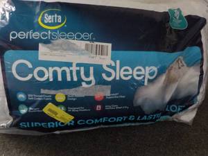 lot 118 image: 2 Pack Serta Comfy Sleep Pillows S...
