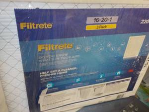 lot 140 image: 3 pack 3M Filtrate 16 x 20 x 1 Fil...