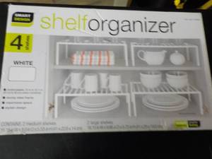 lot 190 image: 4 Shelves White Shelf Organizer...