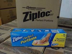 lot 332 image: Case of 12 Boxes Ziploc Perfect Por...