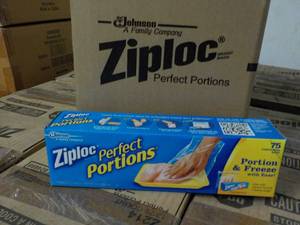 lot 333 image: Case of 12 Boxes Ziploc Perfect Por...