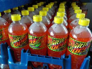 lot 364 image: 24 Pack Mountain Dew Flamin Hot...