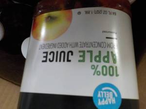 lot 400 image: Case of 8 Happy Belly 64 oz Jugs Ap...