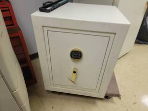 lot 44 image: Large White Liberty Combination Lock Safe