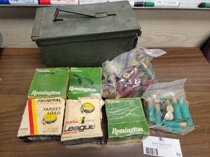 lot 53 image: 5 Box and two Bags of 12 Ga Game Shells in Ammo Box