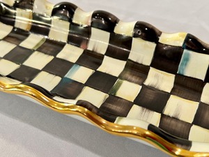 lot 21 image: Mackenzie Childs Courty Check Hors d Oeuvre Tray