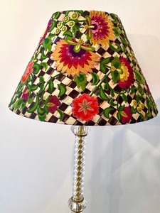 lot 130 image: Pair of Elegant Table Lamps with Mackenzie Childs Shades