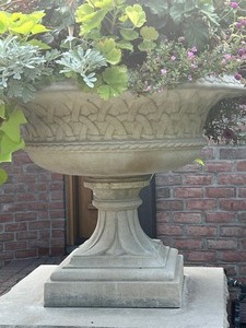 lot 2A image: Pair of Beautiful Cement Urns