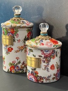 lot 25 image: Two Mackenzie Childs Flower Market Covered Canisters