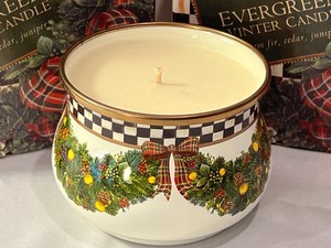 lot 47 image: Two Mackenzie Childs Evergreen Candles