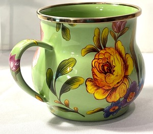 lot 48 image: Pair of Mackenzie Childs Flower Market Enamel Mugs