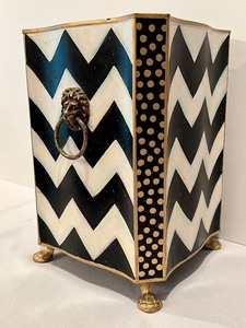 lot 66 image: Mackenzie Childs Metal Wastebasket