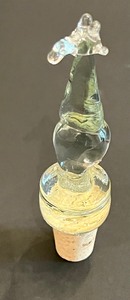 lot 63 image: Two Whimsical and Fun Animal Figurine Glass Bottle Stoppers