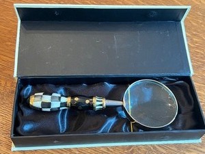 lot 73 image: Mackenzie Childs Courtly Check Magnifying Glass