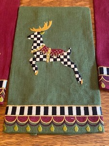 lot 75 image: Four Mackenzie Childs Holiday Towels