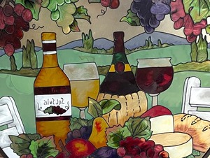 lot 215 image: Joan Baker Designs Hand Painted Serving Tray