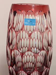 lot 308 image: Hoya Crystal Thumbprint Vase