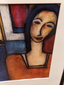 lot 9 image: Large Framed Serigraph by Issa Shojaei