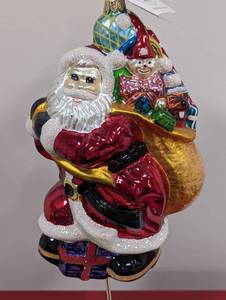 lot 327 image: Christopher Radko Grand Tour Santa Ornament and Stand