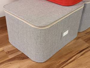 lot 331 image: The Container Store Canvas GlasswareOrnament Storage Bins