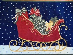 lot 277 image: New Frontgate Santas Sleigh Rug