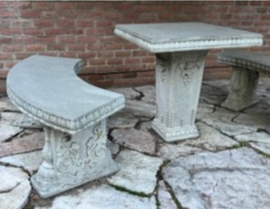lot 17A image: Timeless Concrete Table and Pair or Benches