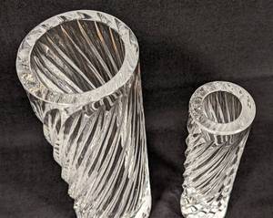 lot 357 image: Pair of Orrefors Spiral Crystal Vases