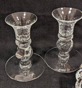 lot 365 image: Assorted Orrefors Crystal Candleholders