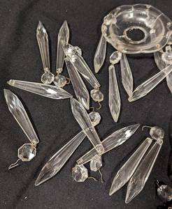 lot 369 image: Assorted Vintage Cut GlassCrystal Chandelier Parts