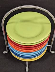 lot 393A image: Colorful Tag Appetizer Dish Set
