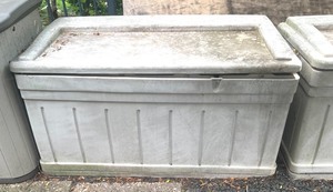 lot 473 image: 4 Suncast Plastic Outdoor Storage Units with Outdoor Supplies