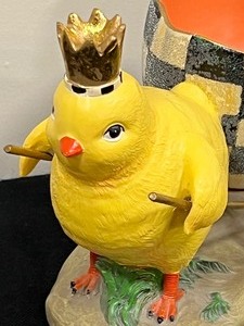 lot 211 image: Mackenzie-Childs Chicken Figurine Pulling an Egg Cart