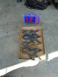 Flat of assorted clamps. As shown.