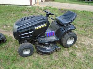 Yard Machine 17 hp twin Briggs engine with 42 Deck. Automatic. Tested & works. Battery is weak. As shown.