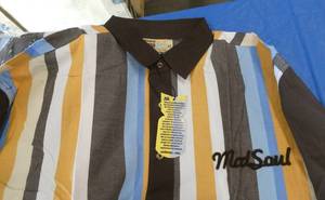 12 Mens XL striped Mad Soul shirts new in package