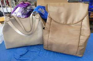 One handbag and One travel backpack bag