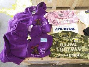 3 tshirts and 2 sweatshirts mixed size
