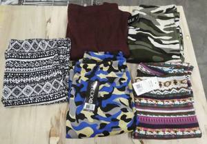 5 Pair of lined teen leggings waist is 25 inches and stretches to 34, inseam is 28 inches