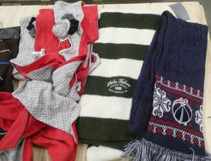 8 Scarfs and 2 stocking hats