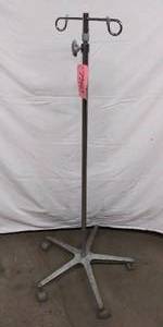 lot 16 image: Brewer 2-Hook Height Adjustable IV Pole