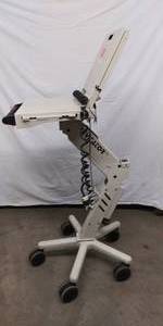 lot 17 image: Feather Touch Stinger Ergotron Levitator Model #5825 Medical Clinic Doctors Office Laptop Caddy Cart Height Adjustable Work Station - Multi Positional - Great Condition With Power Supply Strip