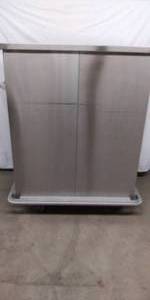lot 19 image: WOWOW $$$$ Carter-Hoffmann Large Heavy Gauge Stainless Steel Insulated 2 Door Food Cart - Holds Up To 16 Trays - Has Ventilation - Great Condition - Big Wheels For Easy Movement