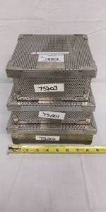 lot 33 image: LOT OF 3 Phelan Instrument Sterilization Baskets Autoclavable Infection Control Sterilizer Containers - Lasts Forever Or At Least Seems Like It