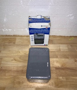 Intermatic DT Series 2-Circuit 20 Amp 24 Hour Indoor Surface Mount Timer with Battery Backup, Gray See Pictures