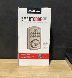 Kwikset SmartCode 913 Satin Nickel Single Cylinder Keypad Electronic Deadbolt Featuring SmartKey Security See Pictures