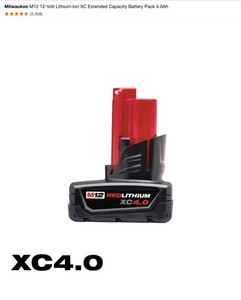 (2) Milwaukee M12 12-Volt Lithium-Ion XC Extended Capacity Battery Pack 4.0Ah See Pictures